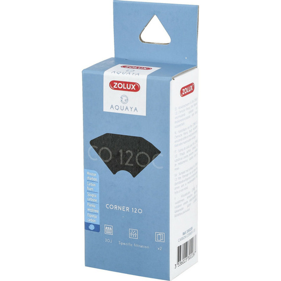 Filtre pour pompe corner 120, filtre co 120 c mousse charbon x 2. Pour aqua