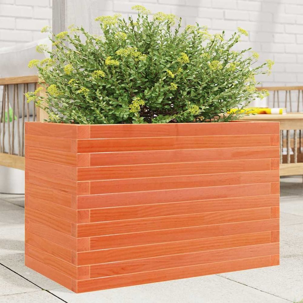 Jardinière en bois de pin massif pour jardin 70x40x46 cm marron