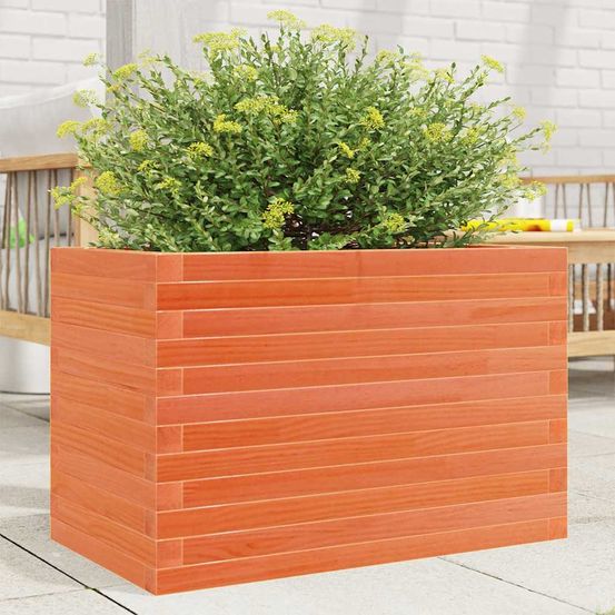 Jardinière en bois de pin massif pour jardin 70x40x46 cm marron