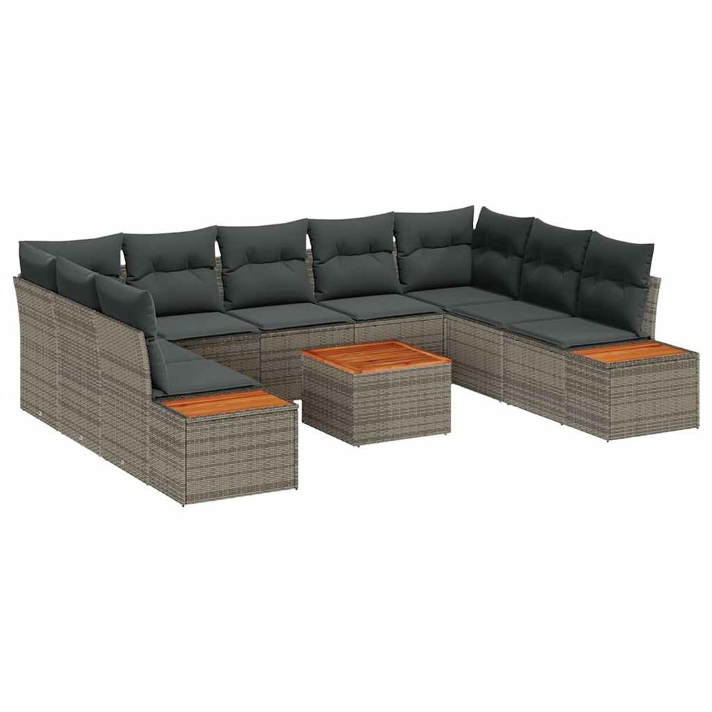 Ensemble de canapé de jardin 5 pc 9-nombre de places gris