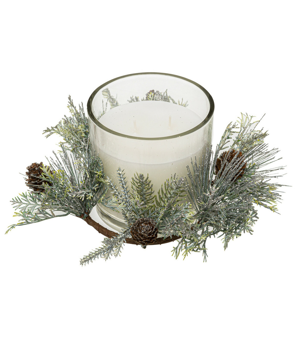 Centre de table bougie parfumée avec déco de noël 270 g