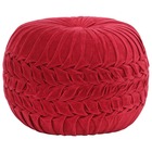 Pouf velours de coton design de sarrau 40 x 30 cm rouge