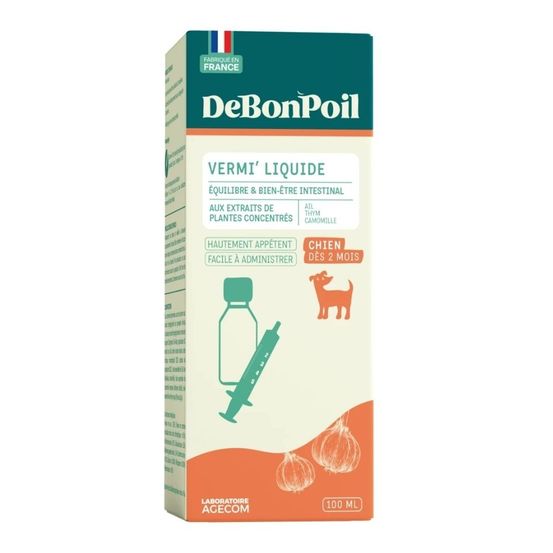 Vermi' liquide debonpoil - complément intestinal pour chien 100 ml