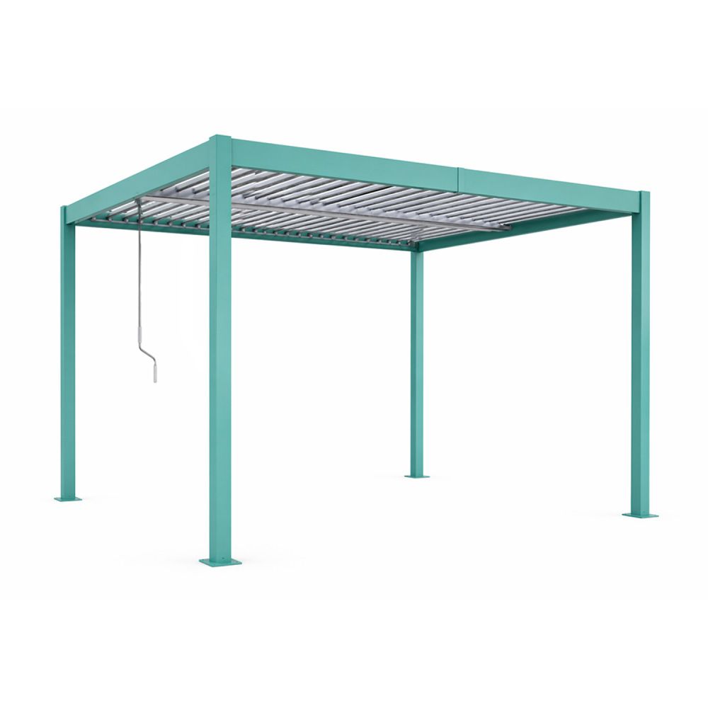 Pergola bioclimatique 4x3m structure aluminium lames orientables verte corfu