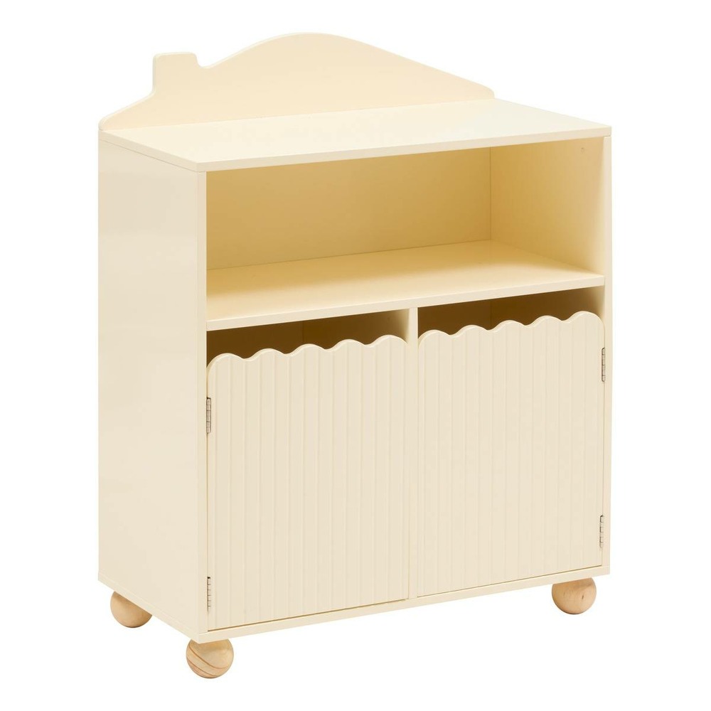 Bibliothèque enfant bouli 2 portes beige 60x30x75,5 cm