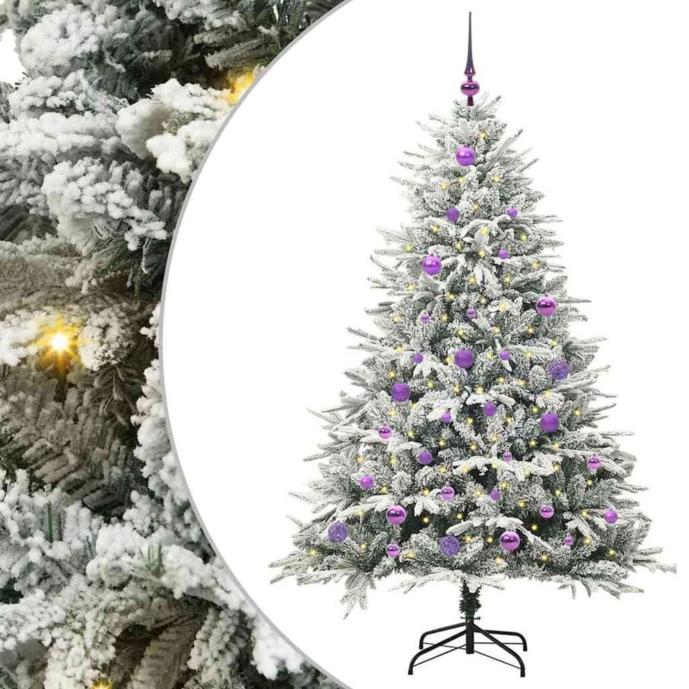 Arbre de noël artificiel pré-éclairé avec ensemble de boules