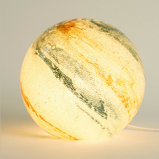 Lampe boule galaxie vert orange 24x24x23cm
