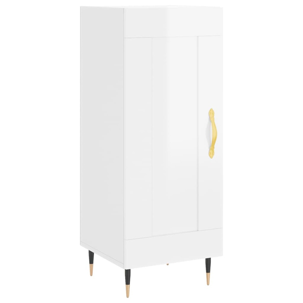 Buffet bahut commode armoire meuble de rangement organisateur cuisine salle de séjour salon brillant 34,5 x 34 x 90 cm bois d
