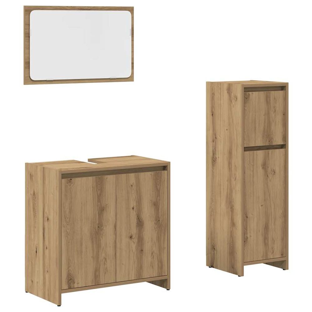 Ensemble de meubles salle de bain 3 pcs bois d'ingénierie