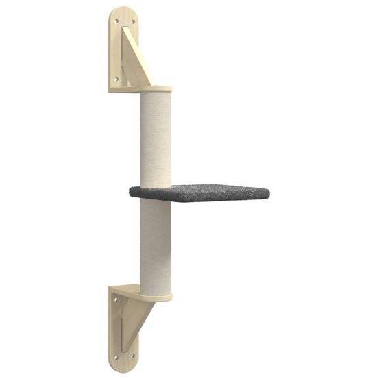 Arbre à chat meuble tour grimper jouet grattage grattoir escalade plateforme mural avec griffoir foncé 85,5 cm gris 02_002278