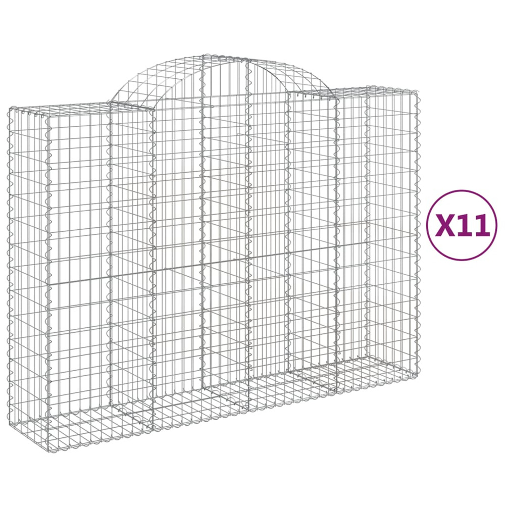 Paniers à gabions arqués 11 pcs 200x50x140/160 cm fer galvanisé