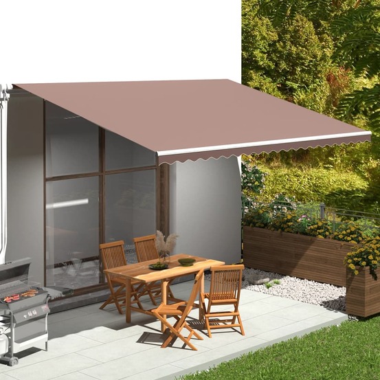 Tissu de remplacement pour auvent marron 5x3,5 m
