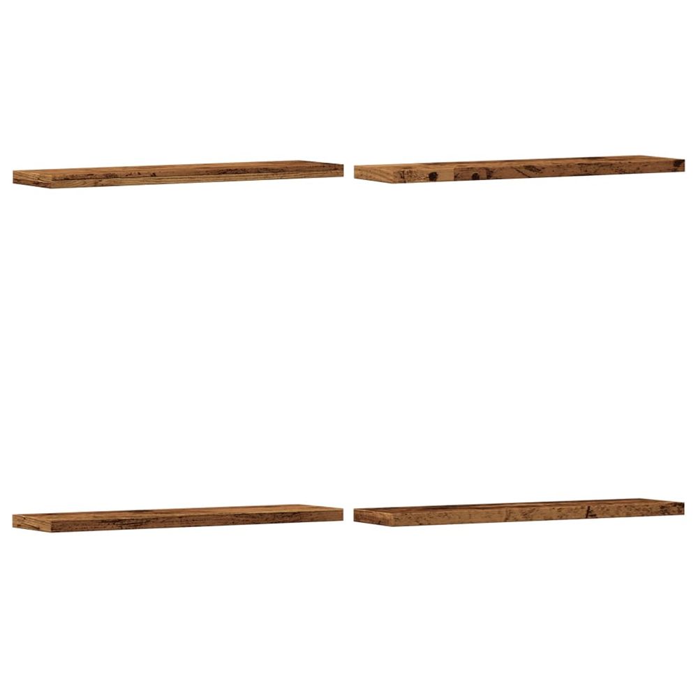 Étagères murales 4 pcs vieux bois 40x10x1,5cm bois d'ingénierie