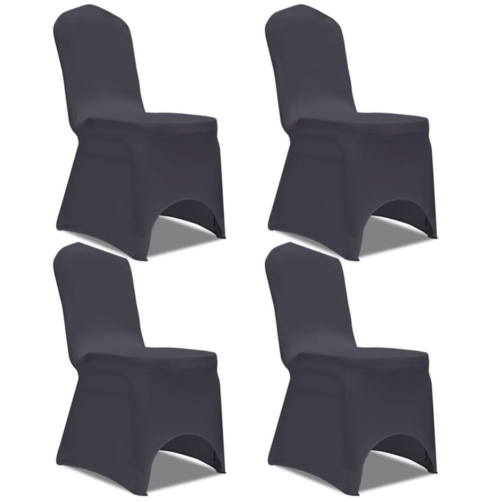 Housse de chaise extensible 4 pcs Anthracite