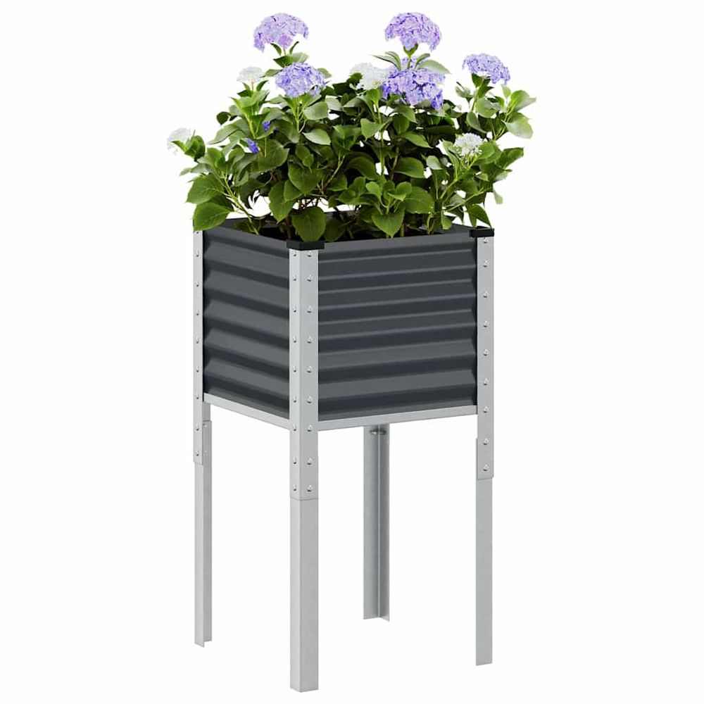 Jardinière haute carrée acier pour balcon terrasse 45x45cm anthracite