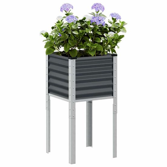 Jardinière haute carrée acier pour balcon terrasse 45x45cm anthracite