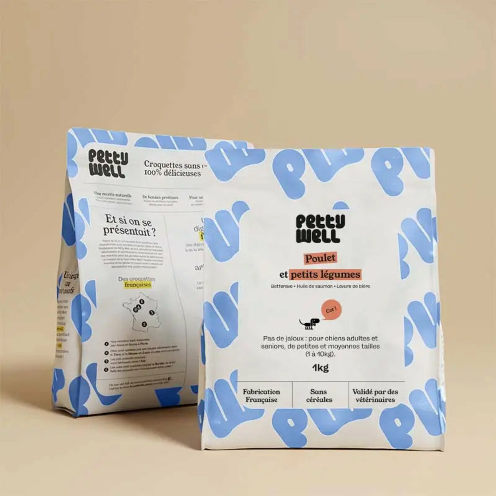 Croquettes sans céréales poulet & légumes pour chien de petite et moyenne taille 1kg