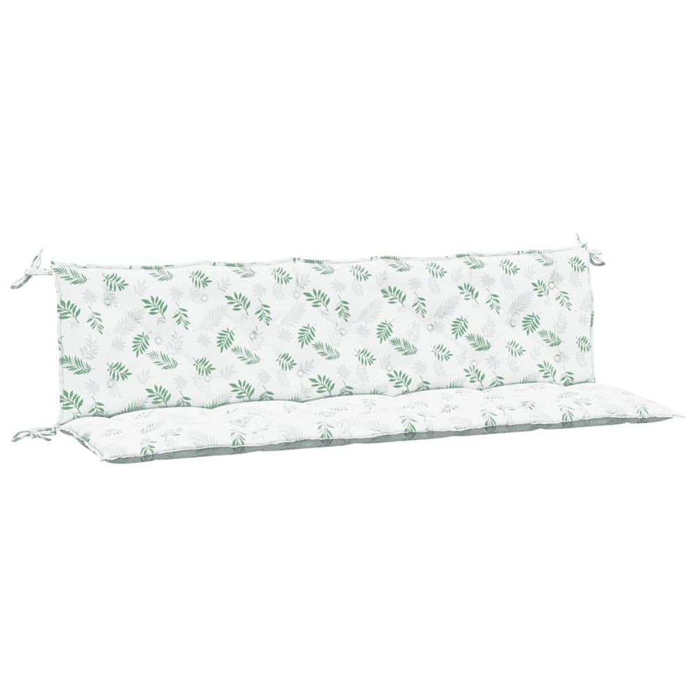 Coussins de banc jardin lot de 2 motif de feuilles tissu oxford