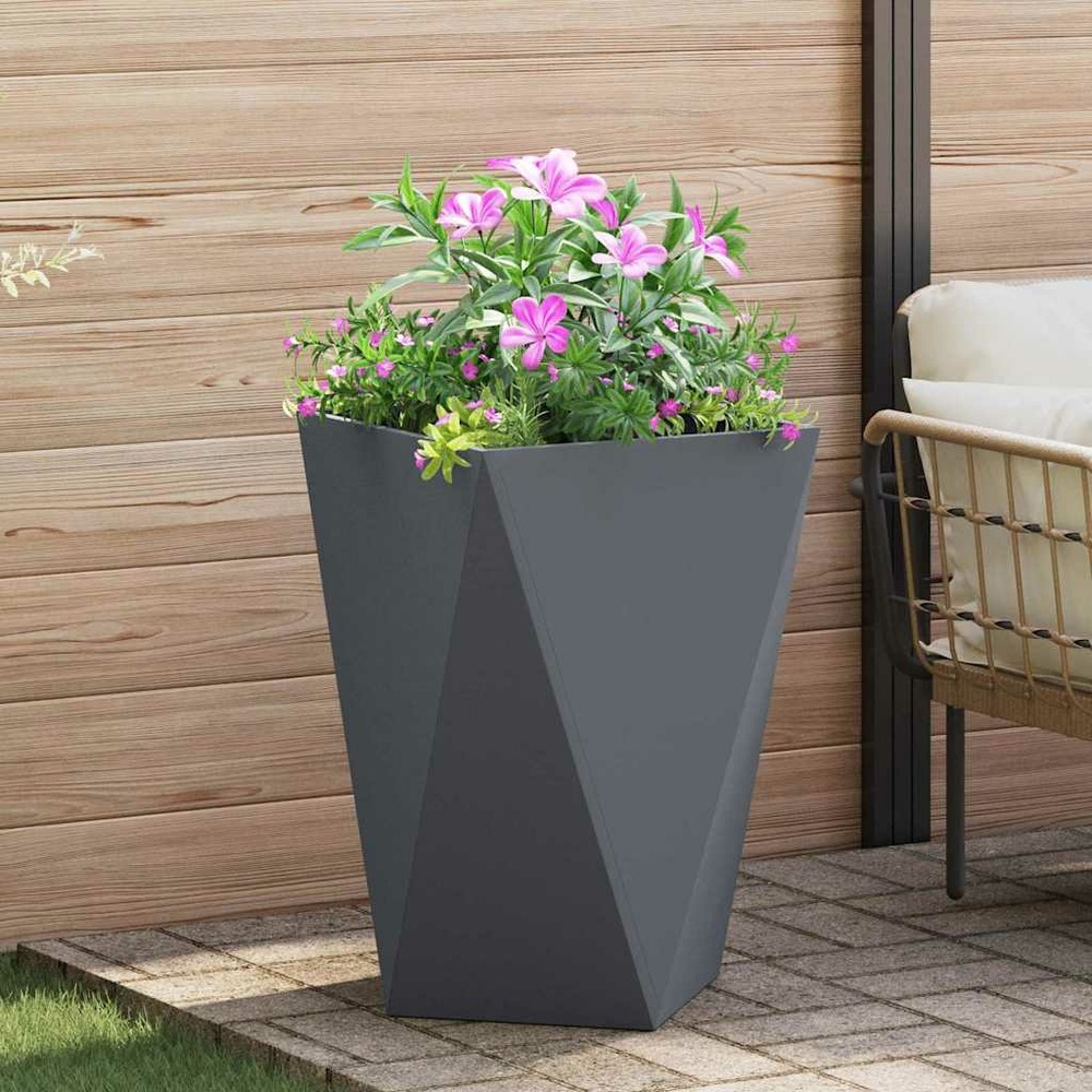 Jardinière anthracite 50 x 50 x 75 cm acier