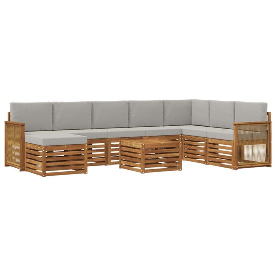 Ensemble de canapés d'extérieur 7 pcs naturel et gris clair
