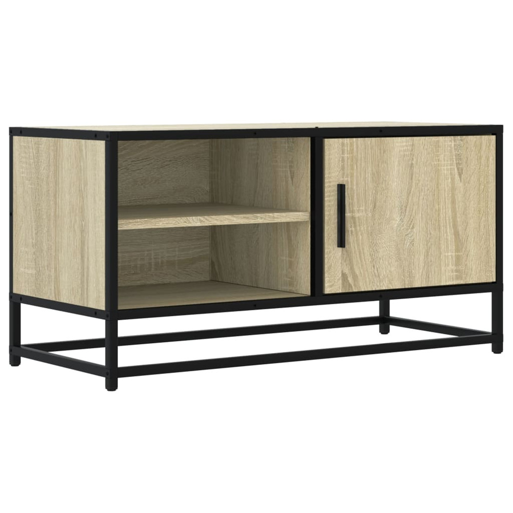 Meuble tv chêne sonoma 80x34,5x40 cm bois d'ingénierie et métal