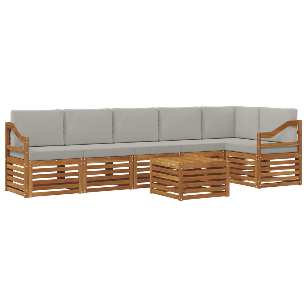 Ensembles de canapés avec coussin 7 pcs gris naturel et clair