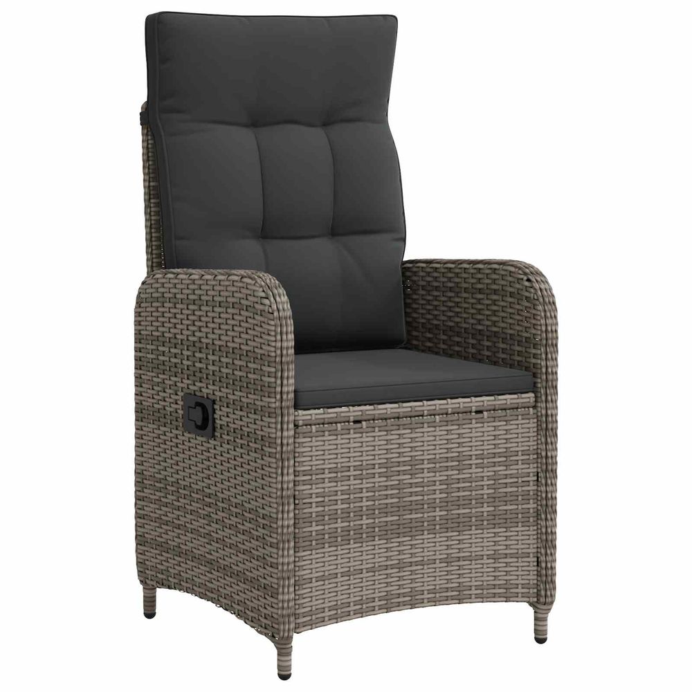 Chaise de jardin inclinable gris et gris foncé
