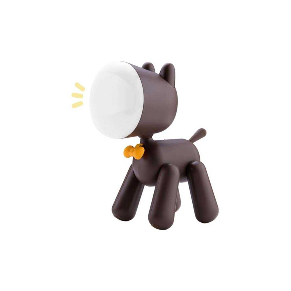 Lampe de chevet enfant chien avec batterie rechargeable marron