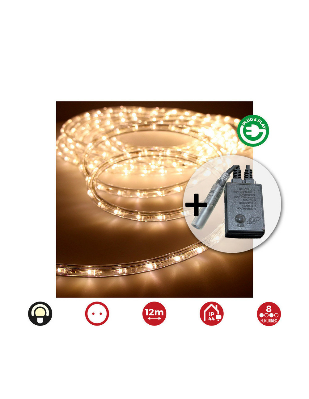 Kit flexiled 12m multifonction blanc chaleureux edm