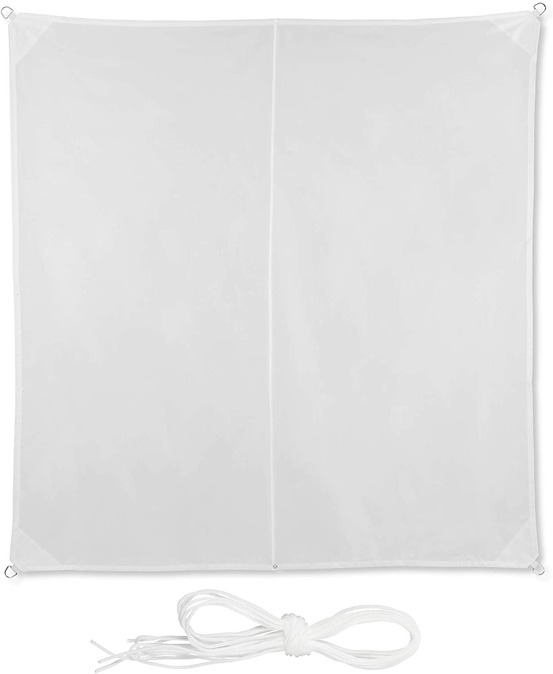 Voile d’ombrage carré 3 x 3 m blanc