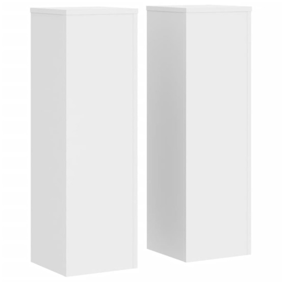 Supports pour plantes 2 pcs blanc 25x25x80 cm bois d'ingénierie