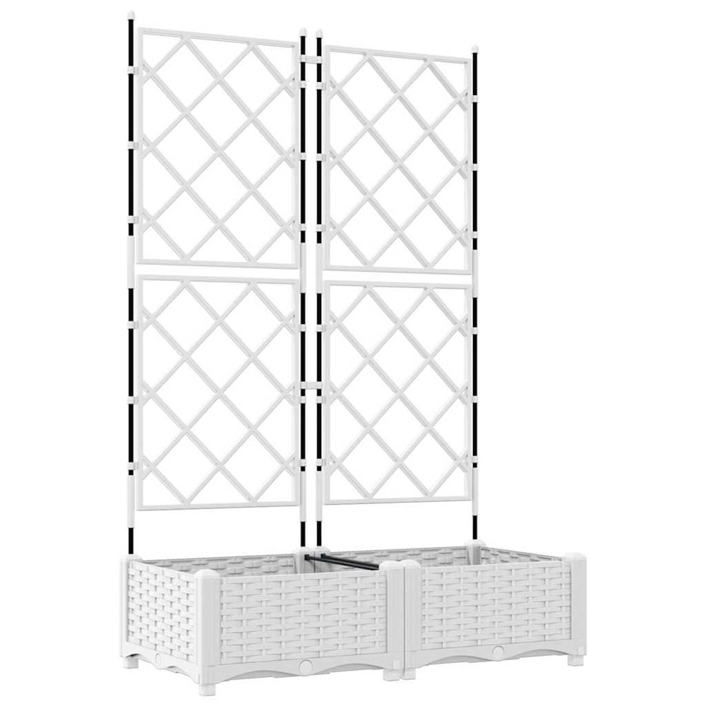 Cache-pot de jardin 2 pcs blanc 80 x 40 x 125,5 cm acier