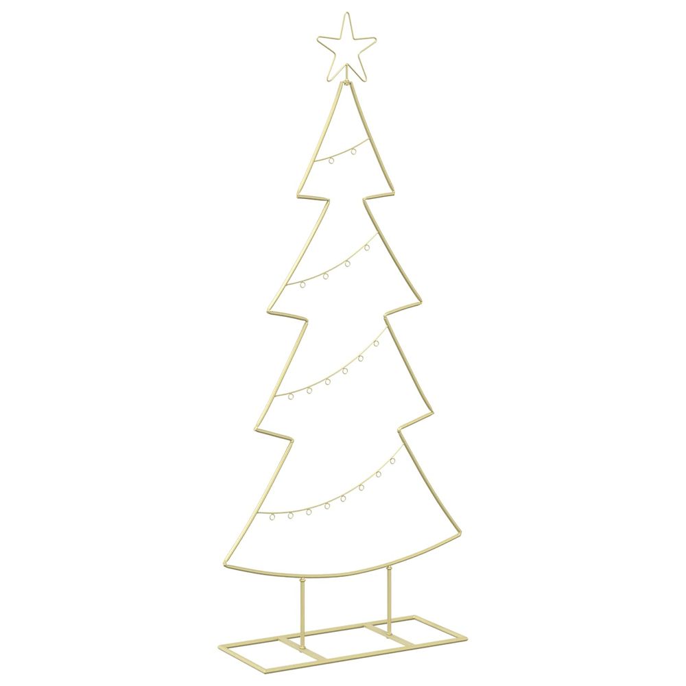 Sapin de noël en métal avec support kuopio 125 cm acier doré
