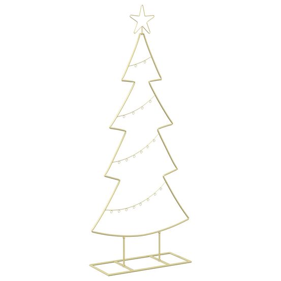 Sapin de noël en métal avec support kuopio 125 cm acier doré