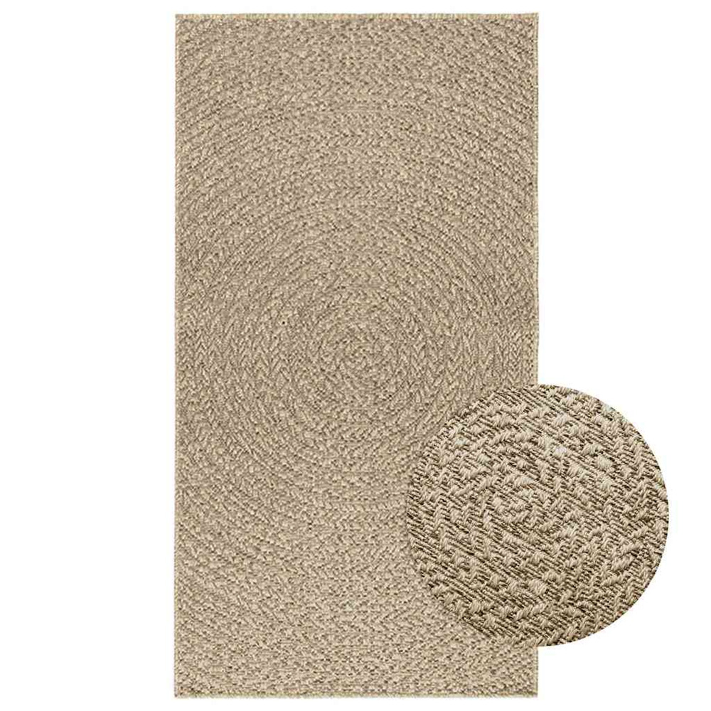 Tapis zizur beige 80x150 cm aspect de jute intérieur extérieur