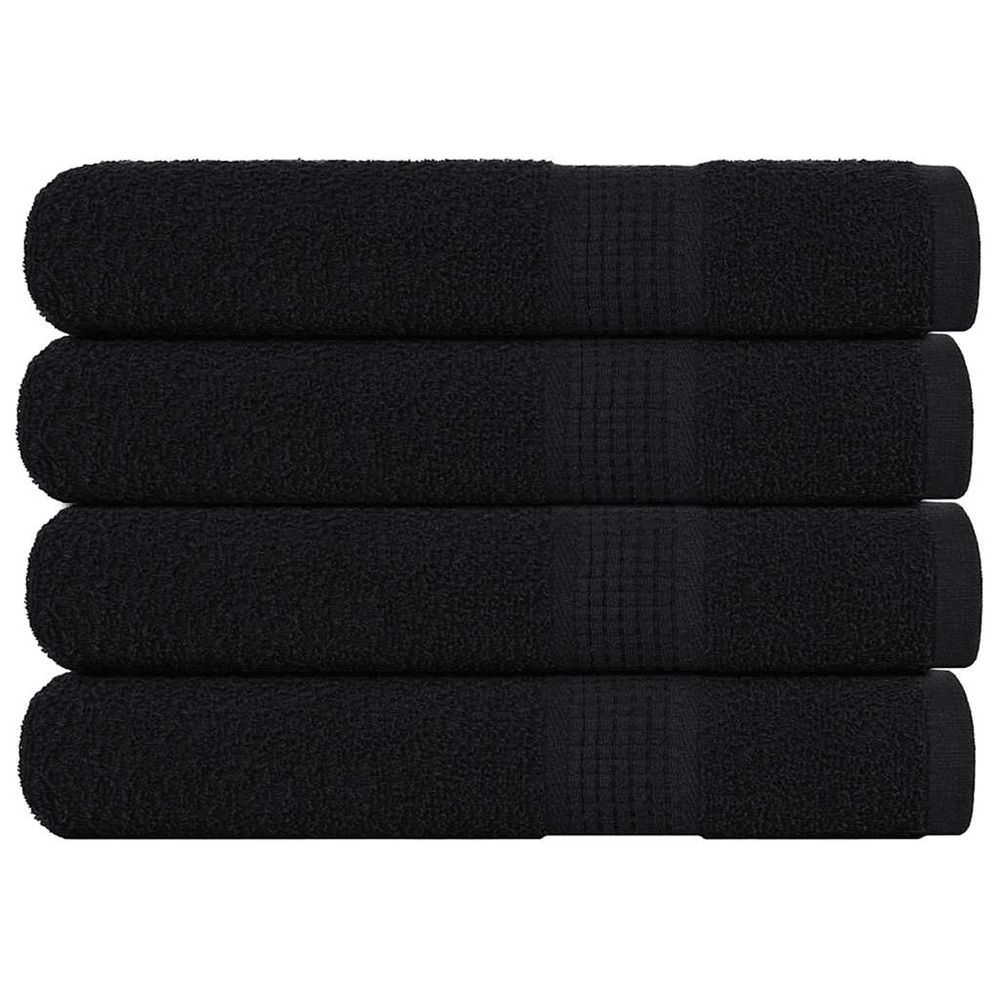 Serviettes de sauna frogn 4 pcs noir 80x200 cm 360 g/m²