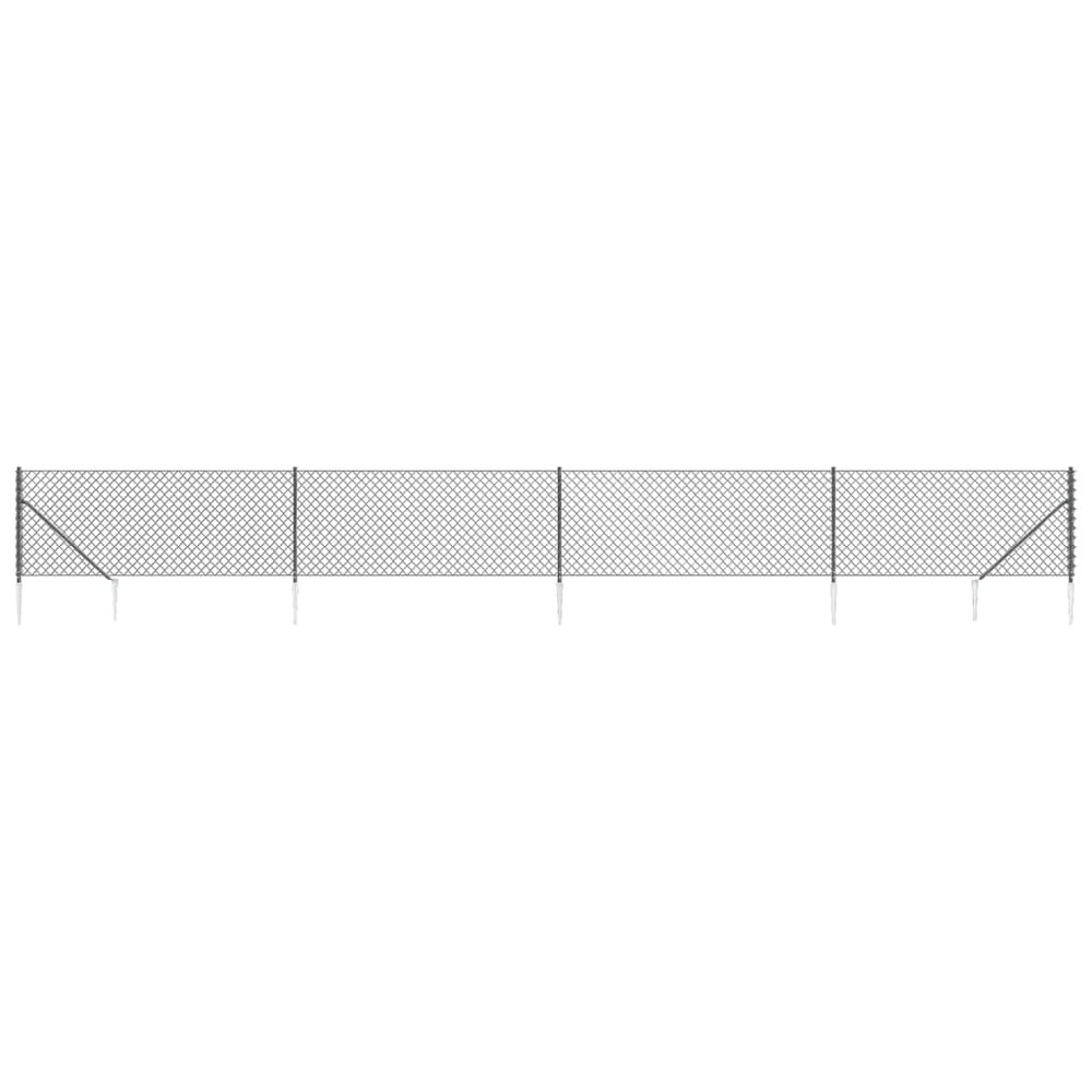 Clôture à mailles losangées avec ancrage anthracite 0,8x10 m