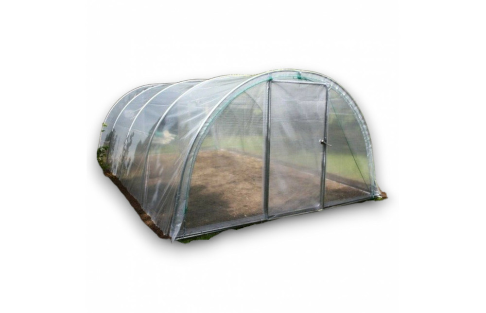 Serre de jardin modèle optimum 3,70 m x 6,00 m, bâche entérrée en pe thermique, 2 portes