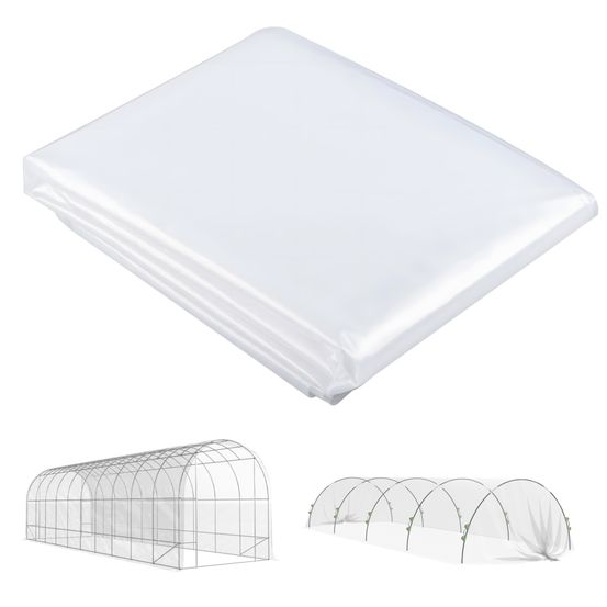 Bâche serre 8x10m film plastique transparent anti-uv imperméable jardin tunnel - comfortxl outdoor living