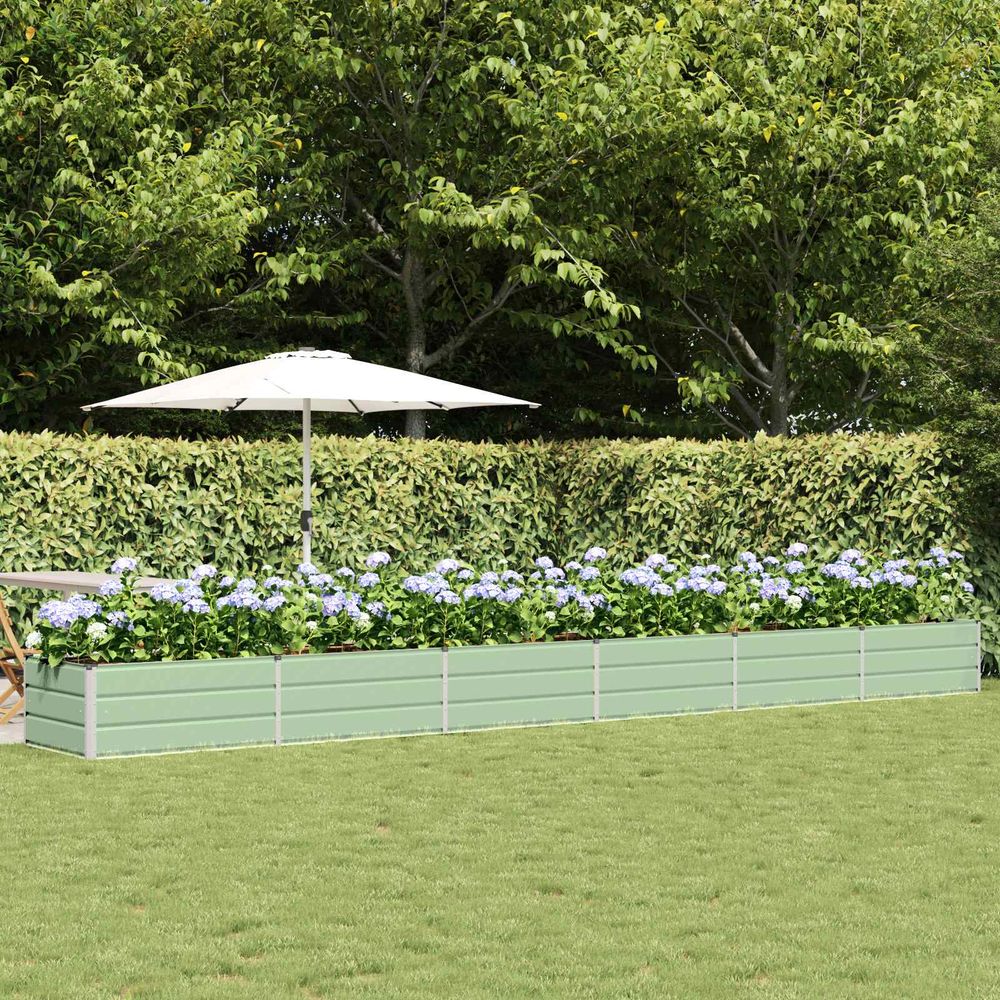 Jardinière géante acier vert 600x80x45 cm pour aménagements collectifs