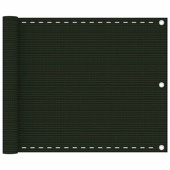 Écran de balcon vert foncé 75x500 cm pehd