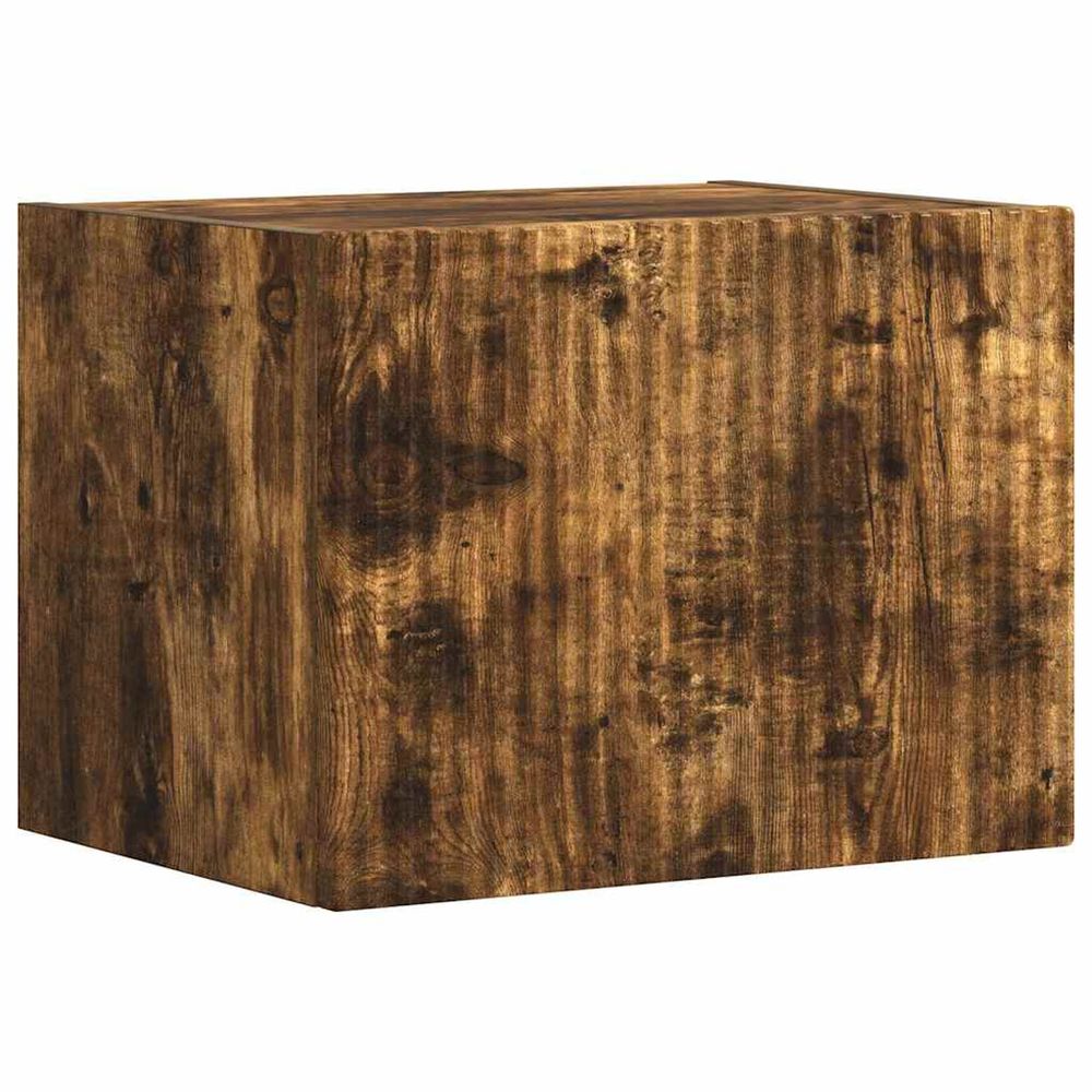 Meuble tv mural 39 x 31 x 29,5 cm chêne fumé bois d'ingénierie
