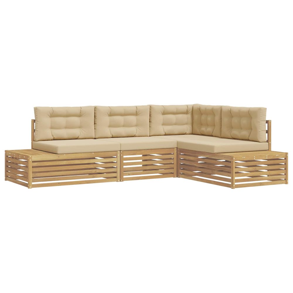 5 pc ensemble de canapés d'extérieur polyester blanc
