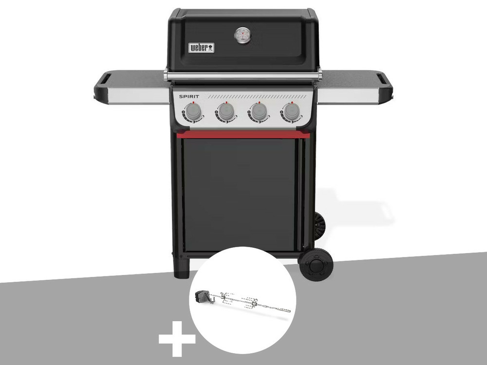 Barbecue à gaz spirit e-410 + rôtissoire