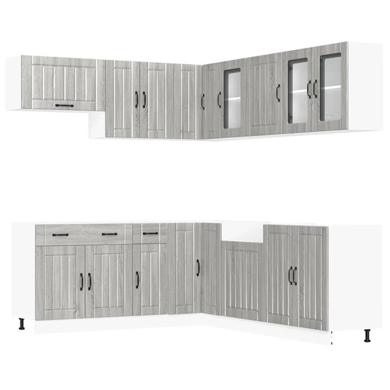 Ensemble d'armoires de cuisine 11 pcs lucca bois d'ingénierie