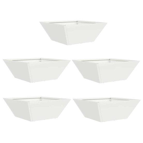 Cache-pot de jardin 5 pcs blanc 40 x 40 x 15 cm