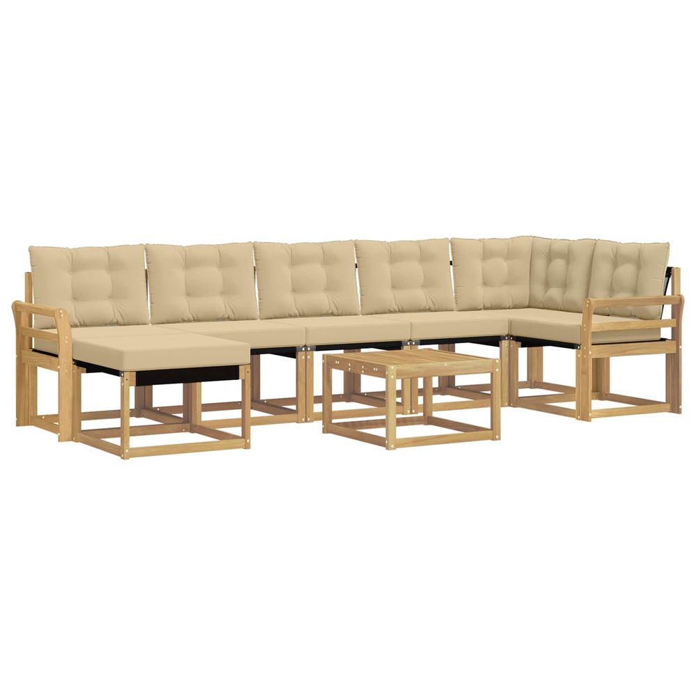Ensemble de canapés d'extérieur 8 pc blanc et beige