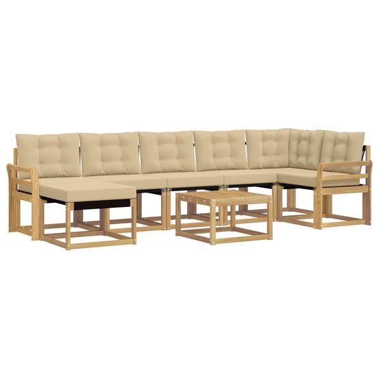 Ensemble de canapés d'extérieur 8 pc blanc et beige