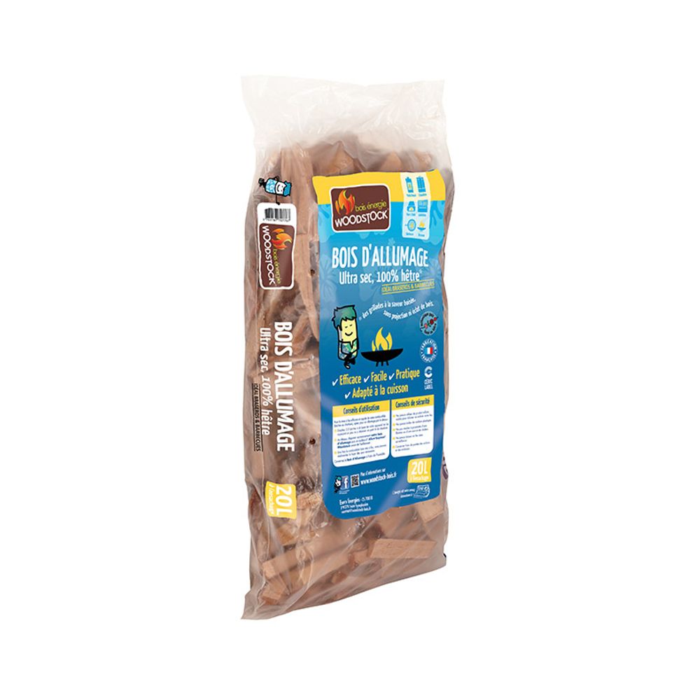 Bois d'allumage spécial cuisson woodstock - sac de 20 litres