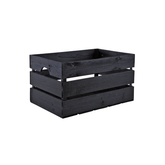 Caisse en bois peint noir